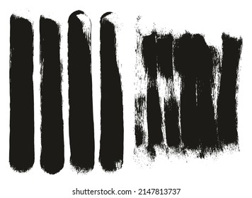 Round Sponge Thick Artist Brush Long Background And Straight Lines Mix High Detail Abstract Vector Background Mix Set 