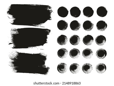 Conjunto De Mezcla De Fondo Del Vector Abstracto Del Artista Grueso De Esponja Redondo Pincel De Fondo Largo Y Líneas Ratas Mezcla De Fondo Del Vector Abstracto De Alto Detalle 