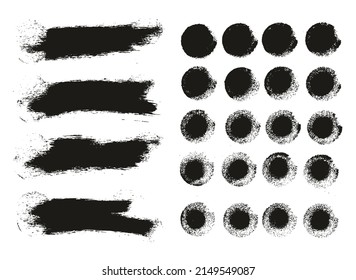 Round Sponge Thick Artist Brush Long Background And Straight Lines Mix High Detail Abstract Vector Background Mix Set 