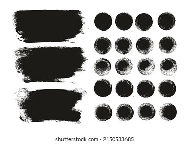 Round Sponge Thick Artist Brush Long Background And Straight Lines Mix High Detail Abstract Vector Background Mix Set 