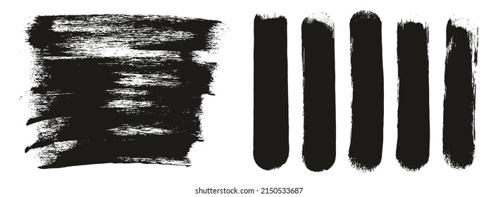 Round Sponge Thick Artist Brush Long Background And Straight Lines Mix High Detail Abstract Vector Background Mix Set 