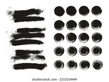 Round Sponge Thick Artist Brush Long Background And Straight Lines Mix High Detail Abstract Vector Background Mix Set 