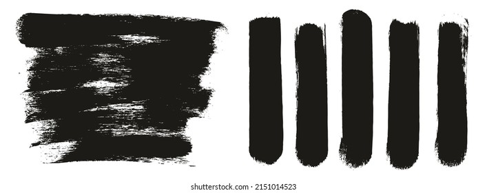 Round Sponge Thick Artist Brush Long Background And Straight Lines Mix High Detail Abstract Vector Background Mix Set 