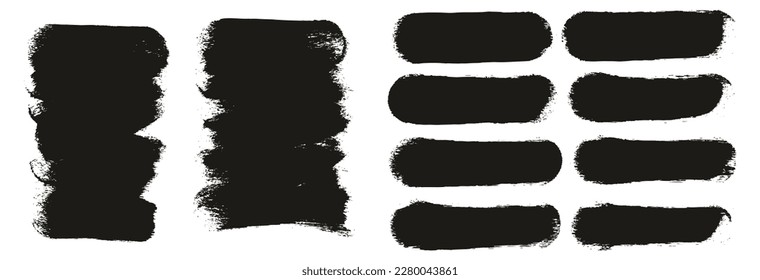 Round Sponge Thick Artist Brush Short Background And Straight Lines Mix High Detail Abstract Vector Background Mix Set 