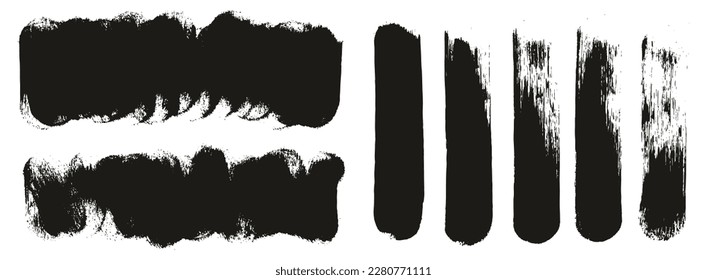 Round Sponge Thick Artist Brush Short Background And Straight Lines Mix High Detail Abstract Vector Background Mix Set 