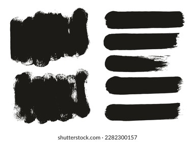 Conjunto De Mezcla De Fondo Del Vector Abstracto Del Artista Grueso De Esponja Redondo Pincel De Fondo Corto Y Líneas Ratas Mezcla De Fondo Del Vector Abstracto De Alta Detalle 
