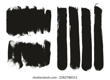 Round Sponge Thick Artist Brush Short Background And Straight Lines Mix High Detail Abstract Vector Background Mix Set 