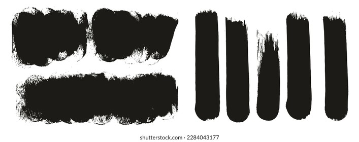 Round Sponge Thick Artist Brush Short Background And Straight Lines Mix High Detail Abstract Vector Background Mix Set 