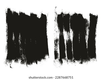 Round Sponge Thick Artist Brush Long Background High Detail Abstract Vector Background Set 