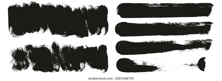 Conjunto De Mezcla De Fondo Del Vector Abstracto Del Artista Grueso De Esponja Redondo Pincel De Fondo Corto Y Líneas Ratas Mezcla De Fondo Del Vector Abstracto De Alta Detalle 