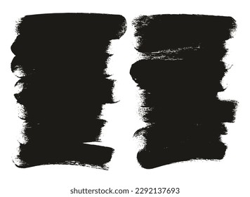 Round Sponge Thick Artist Brush Long Background High Detail Abstract Vector Background Set 
