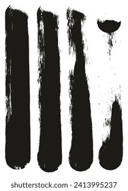 Round Sponge Thick Artist Brush Straight Lines Hand Drawn High Detail Abstract Vector Background MEGA Set 