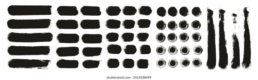 Esponja redonda Espesor Artista Pincel Líneas rectas Mano Dibujar Detalle Resumen Fondo del vector MEGA Set 