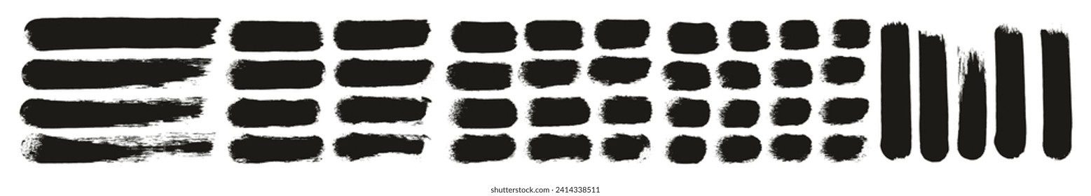 Esponja redonda Espesor Artista Pincel Líneas rectas Mano Dibujar Detalle Resumen Fondo del vector MEGA Set 