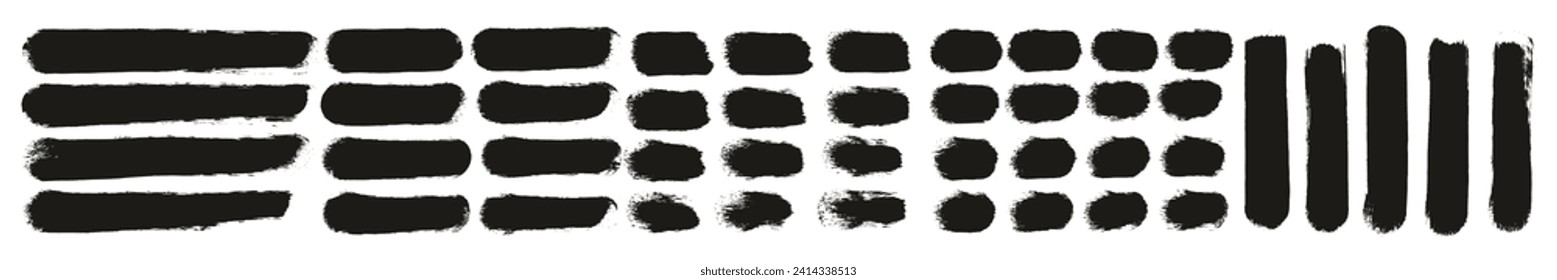 Round Sponge Thick Artist Brush Straight Lines Hand Drawn Detail Abstract Vector Background MEGA Set 