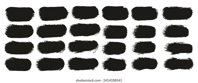 Round Sponge Thick Artist Brush Straight Lines Hand Drawn High Detail Abstract Vector Background Set 