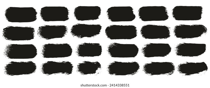 Round Sponge Thick Artist Brush Straight Lines Hand Drawn High Detail Abstract Vector Background Set 