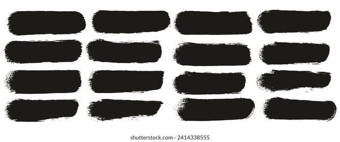 Round Sponge Thick Artist Brush Straight Lines Hand Drawn High Detail Abstract Vector Background Set 