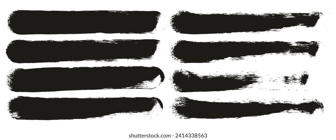 Esponja redonda Artista Grueso Pincel Líneas rectas Mano Dibujar Alto Detalle Resumen Conjunto De Fondo Del Vector 