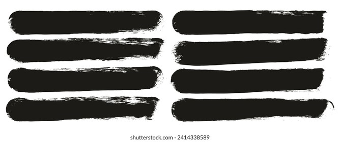 Round Sponge Thick Artist Brush Straight Lines Hand Drawn High Detail Abstract Vector Background Set 