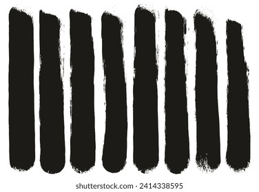 Esponja redonda Artista Grueso Pincel Líneas rectas Mano Dibujar Alto Detalle Resumen Conjunto De Fondo Del Vector 