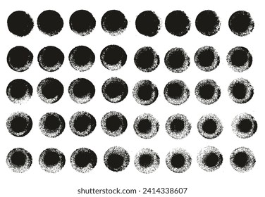 Round Sponge Thick Artist Brush Straight Lines Hand Drawn High Detail Abstract Vector Background Set 