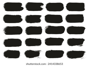 Round Sponge Thick Artist Brush Straight Lines Hand Drawn High Detail Abstract Vector Background Set 
