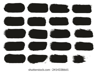 Round Sponge Thick Artist Brush Straight Lines Hand Drawn High Detail Abstract Vector Background Set 