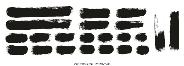 Esponja redonda Espesor Artista Pincel Líneas rectas Mano Dibujar Detalle Resumen Fondo del vector MEGA Set 