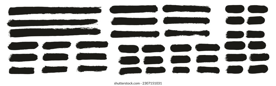 Round Sponge Thin Artist Brush Straight Lines High Detail Abstract Vector Background MEGA Set 