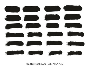 Round Sponge Thin Artist Brush Straight Lines High Detail Abstract Vector Background Set 