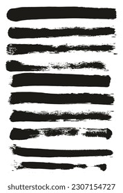 Esponja redonda Pincel de artista delgado Líneas rectas de alto detalle Resumen conjunto de fondo del vector 