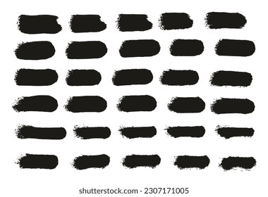 Round Sponge Thin Artist Brush Straight Lines High Detail Abstract Vector Background Set 