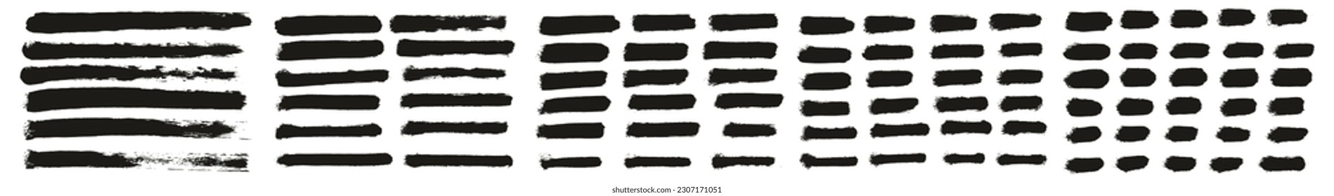 Round Sponge Thin Artist Brush Straight Lines High Detail Abstract Vector Background MEGA Set 
