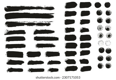 Round Sponge Thin Artist Brush Straight Lines High Detail Abstract Vector Background MEGA Set 