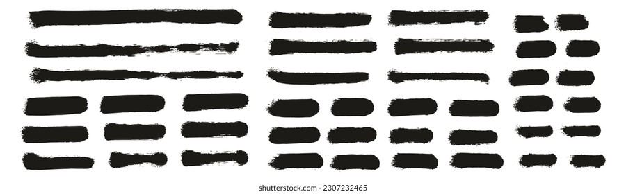 Round Sponge Thin Artist Brush Straight Lines High Detail Abstract Vector Background MEGA Set 