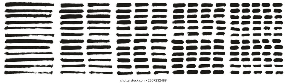 Esponja redonda Pincel de artista delgado Líneas rectas de alto detalle Resumen Fondo del vector MEGA Set 
