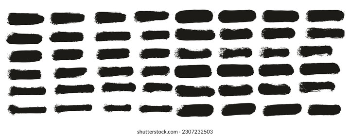 Round Sponge Thin Artist Brush Straight Lines High Detail Abstract Vector Background Set 