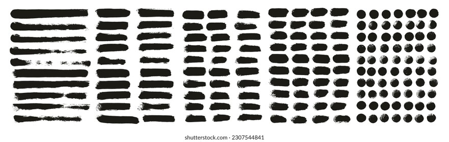 Round Sponge Thin Artist Brush Straight Lines High Detail Abstract Vector Background MEGA Set 