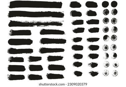 Round Sponge Thin Artist Brush Straight Lines High Detail Abstract Vector Background MEGA Set 