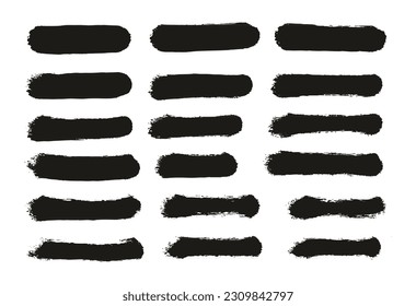 Round Sponge Thin Artist Brush Straight Lines High Detail Abstract Vector Background Set 