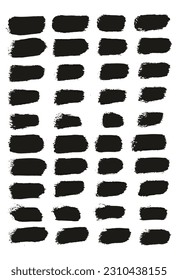 Round Sponge Thin Artist Brush Straight Lines High Detail Abstract Vector Background Set 