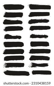 Round Sponge Thin Artist Brush Straight Lines High Detail Abstract Vector Background Set 
