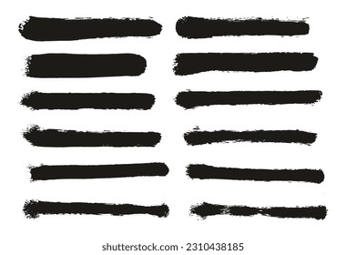 Rundschwamm-Dünner-Brush-Straight Lines Abstraktes Vektorhintergrundsatz-Set mit hoher Detailgenauigkeit 