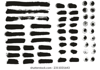 Round Sponge Thin Artist Brush Straight Lines High Detail Abstract Vector Background MEGA Set 