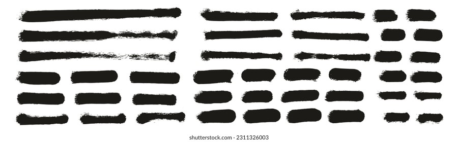 Round Sponge Thin Artist Brush Straight Lines High Detail Abstract Vector Background MEGA Set 