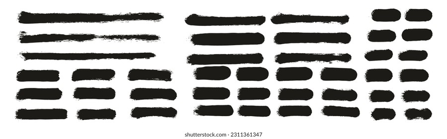 Round Sponge Thin Artist Brush Straight Lines High Detail Abstract Vector Background MEGA Set 