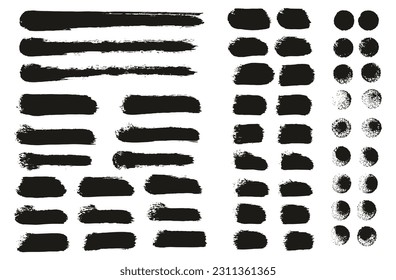 Round Sponge Thin Artist Brush Straight Lines High Detail Abstract Vector Background MEGA Set 