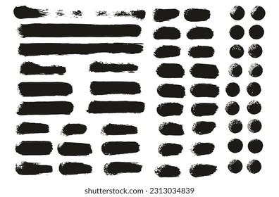 Round Sponge Thin Artist Brush Straight Lines High Detail Abstract Vector Background MEGA Set 