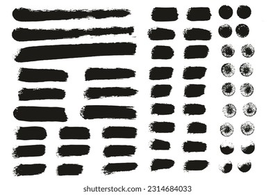 Round Sponge Thin Artist Brush Straight Lines High Detail Abstract Vector Background MEGA Set 